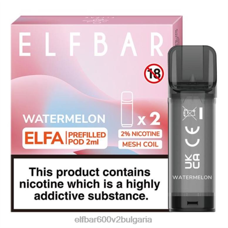 elfa предварително напълнена капсула - 2 ml - 20 mg (2 опаковки) диня L26FH108 ELF BAR Sofia