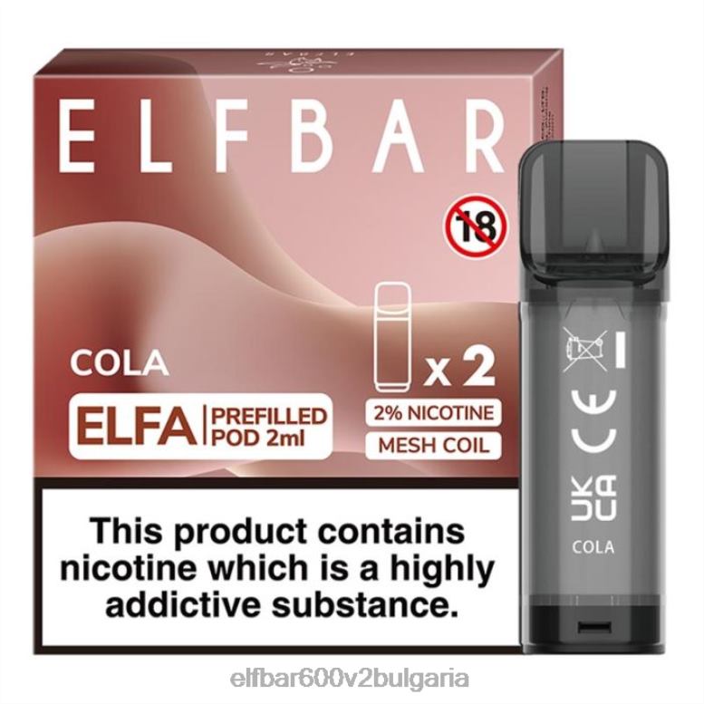 elfa предварително напълнена капсула - 2 ml - 20 mg (2 опаковки) кола L26FH109 Елф Бар Цена