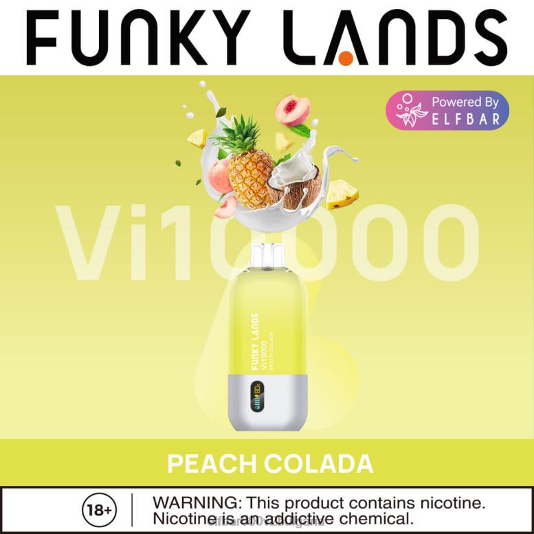 funky lands еднократна употреба vape vi10000 впръсквания прасковена колада L26FH464 ELF BAR Bulgaria