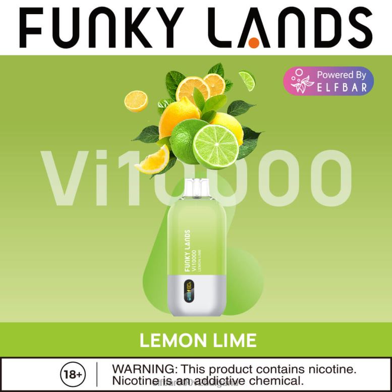 funky lands еднократна употреба vape vi10000 впръсквания лимонов лайм L26FH466 ELF BAR Вейп